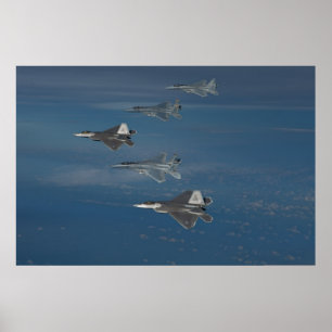 Affiches F-22 Raptors et F-15 Eagles