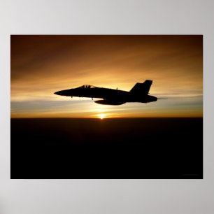 Affiches F/A-18C au coucher du soleil