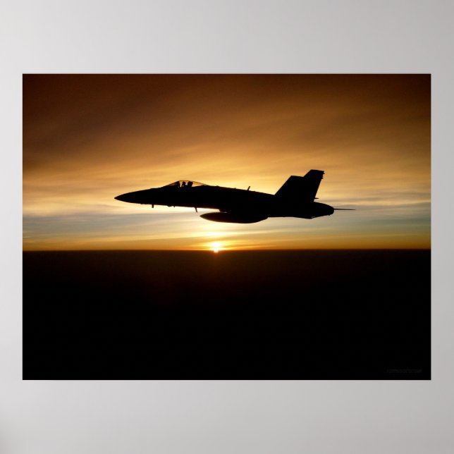 Affiches F/A-18C au coucher du soleil (Devant)