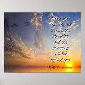 Affiches Face The Sunshine — Citation de Walt Whitman - imp