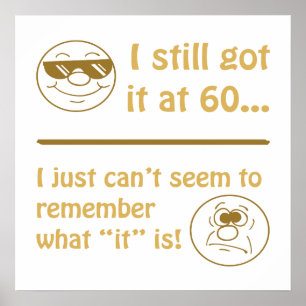 Affiches Faces amusantes 60e anniversaire Gag Cadeaux