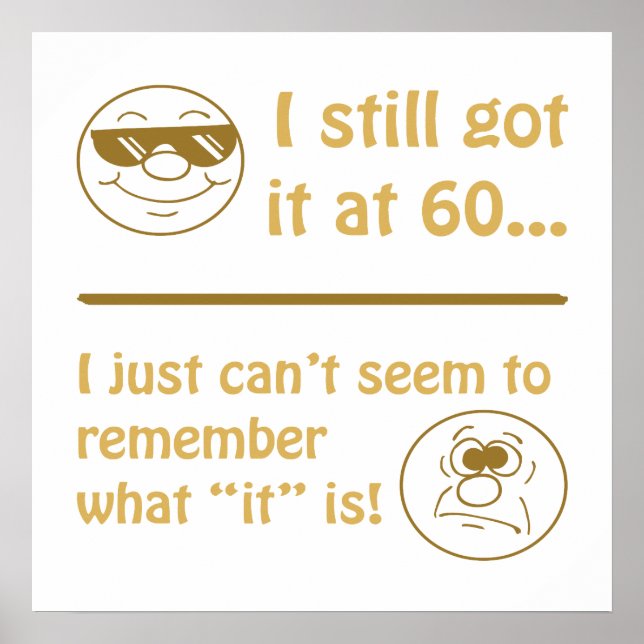 Affiches Faces amusantes 60e anniversaire Gag Cadeaux (Devant)