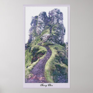 Affiches Faery Glen Castle Illustration avec texte