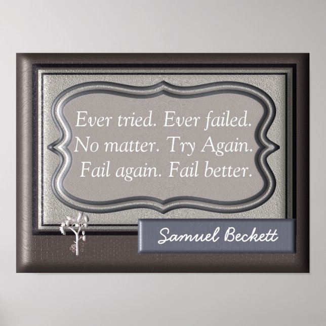 Affiches Fail Better - Samuel Beckett Quote - Art Print (Devant)