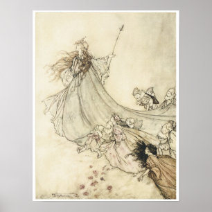Affiches Fairies away, 1908, Vintage Fairy Art