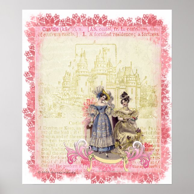 Affiches Fairytale Castle Whimsical & Elegant Print (Devant)