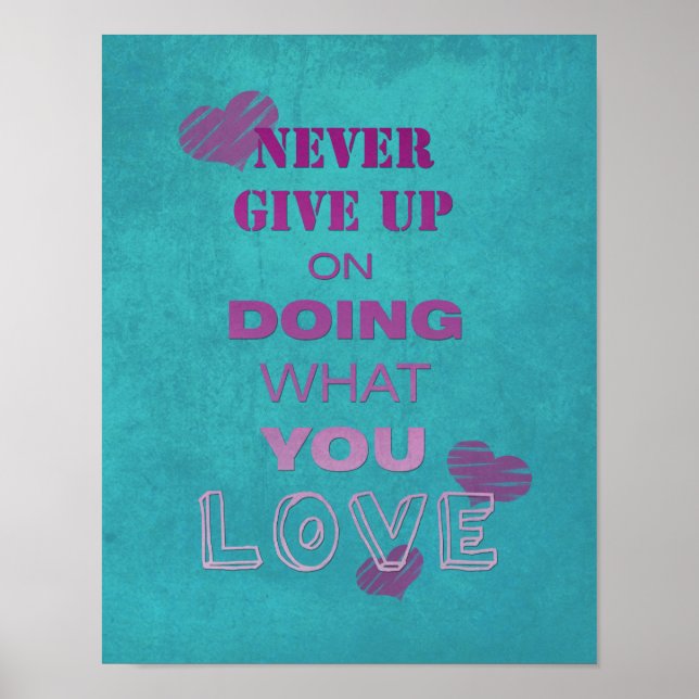 Affiches Fais ce que tu aimes Texte Motivant Typographie (Devant)