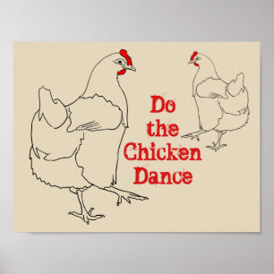 Affiches Faites Danser Le Poulet Drôle Amusant Cute Quirky