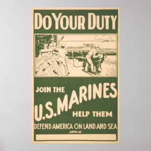 Affiches Faites Votre Devoir De Rejoindre Les Marines Améri