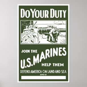 Affiches Faites votre devoir -- Joignez les marines