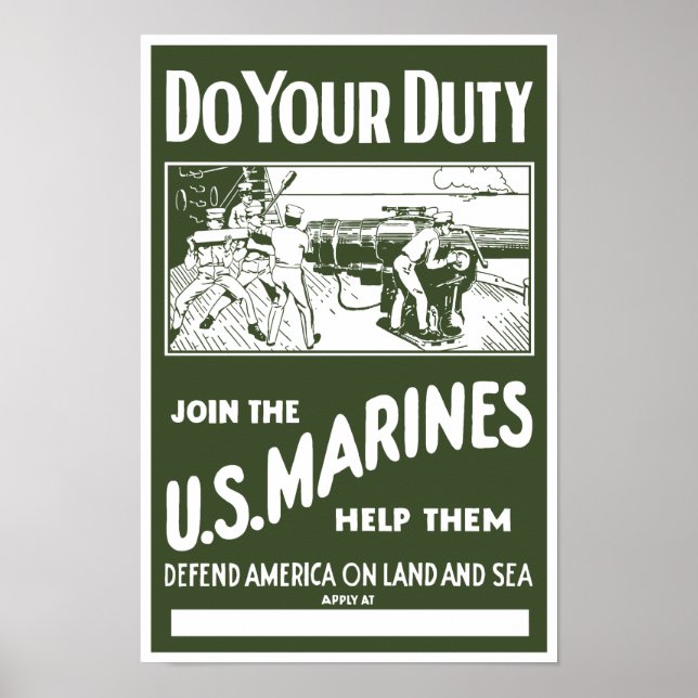 Affiches Faites Votre Devoir — Rejoignez Les Marines (Devant)