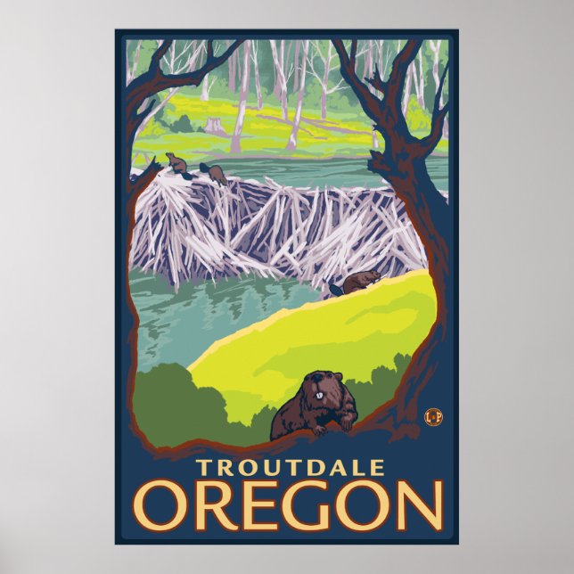 Affiches Famille Beaver - Troutdale, Oregon (Devant)