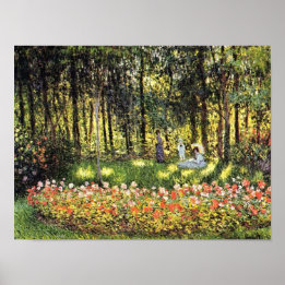 Affiches Famille Monet dans le jardin artistique Imprimer