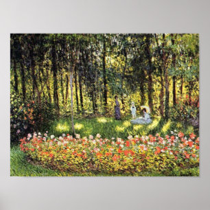Affiches Famille Monet dans le jardin artistique Imprimer