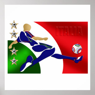 Affiches Fan de drapeau de l'Italie du football de