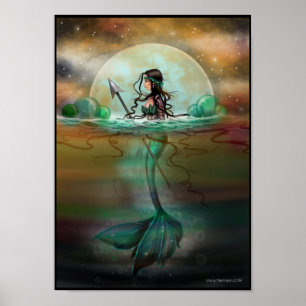 Affiches Fantaisie artistique de sirène de mer mystique