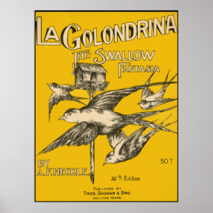 Affiches Fantaisie d'hirondelle de Golondrina de La -