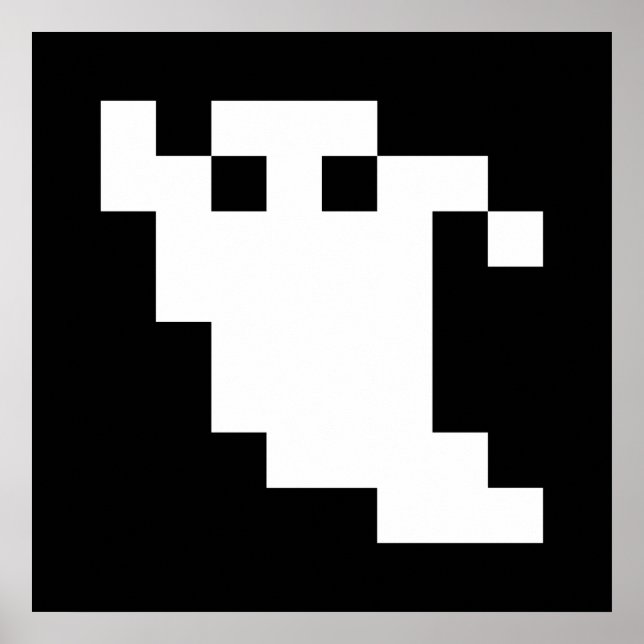 Affiches Fantôme à 8 bits pour pixels (Devant)