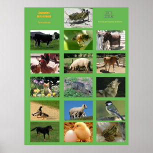 Affiches Farm Animaux Poster. Animaux de l'exploitation agr