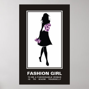 Affiches Fashion girl lilac violet empreinte de léopard aff