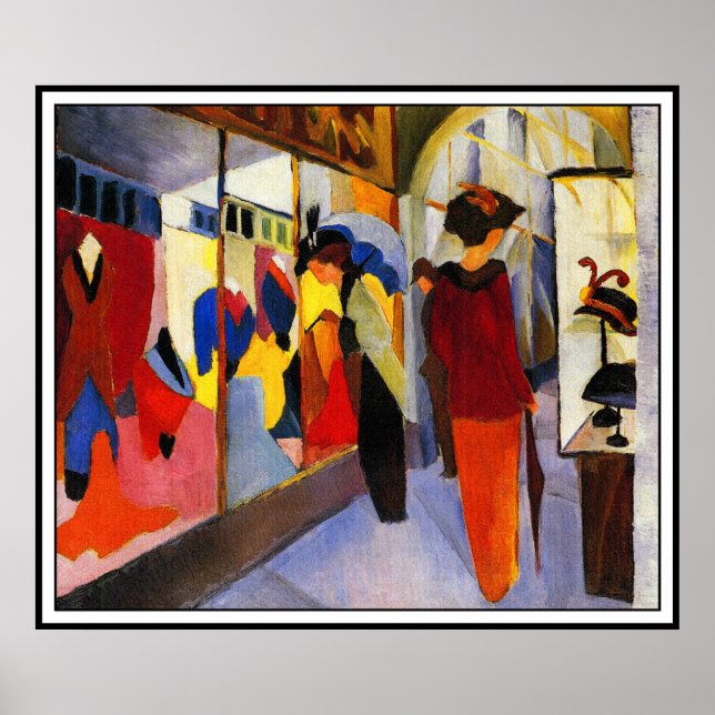 Affiches Fashion Shop (Modegeschaft) par August Macke (Devant)