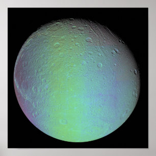 Affiches Fausse vue couleur de la lune de Saturne Dione