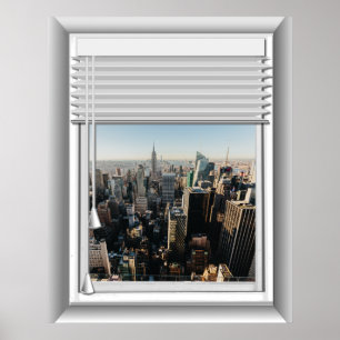 Affiches fausse vue de fenêtre de 3D New York City