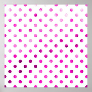 Affiches Faux métalliques roses chauds Foil Polka Point Bla