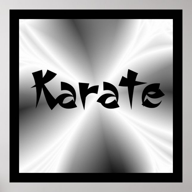 Affiches Faux Silver Metallic Karate (Devant)