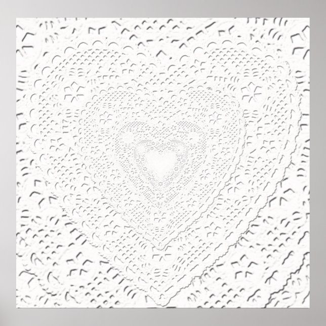 Affiches Faux White Lace Fabric Arrière - plan (Devant)