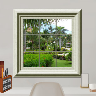 Affiches Faux Window Zen Tropical Landscape Relaxing
