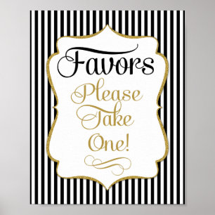 Affiches Favoris Panneau Noir Rayure Dorée