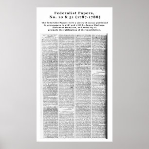 Affiches Federalist Papers, n° 10 et n° 51 (1787-1788)