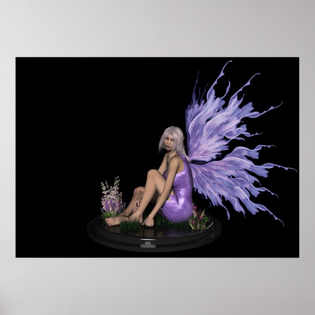 Affiches Fée avec ailes violettes de couleur mutli Imprimer (Devant)
