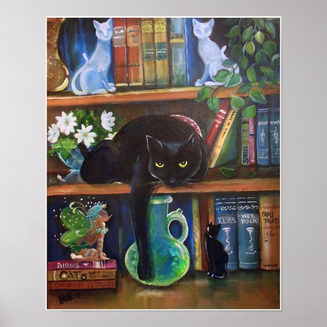 Affiches Fée cachant un coque de livre de Cat (Devant)