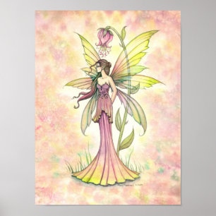 Affiches Fée de la fleur printanière Fantaisie Art aquarell