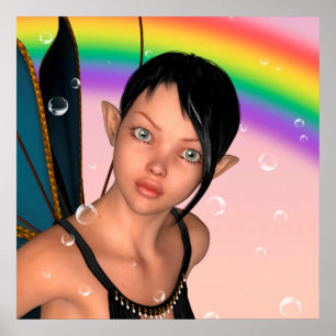Affiches Fée sous l'arc-en-ciel