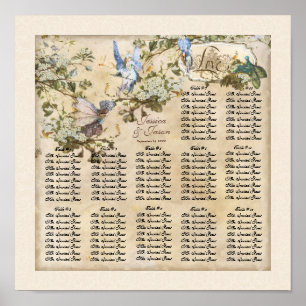 Affiches Féeries enchantées Fées Réception Carte de siège
