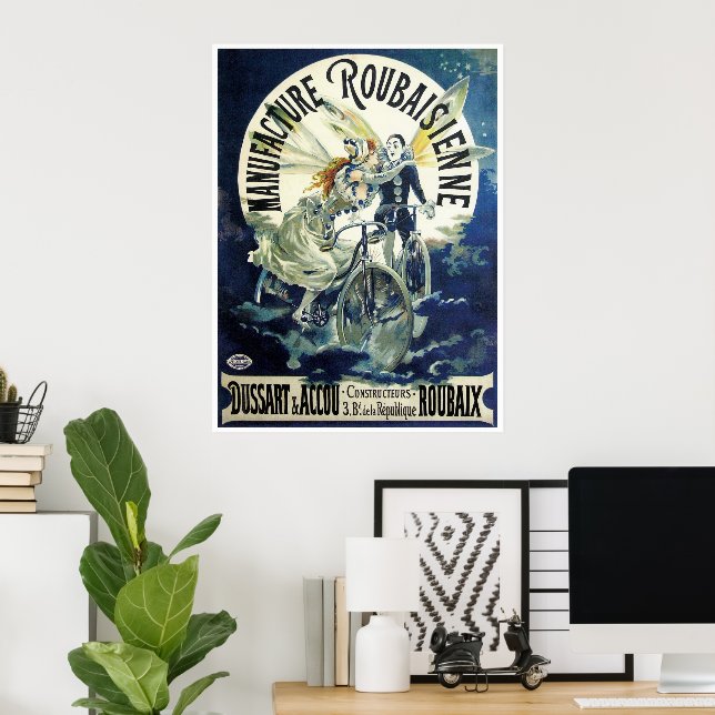 Affiches Fées Art Nouveau vintage, Lune Pierrot (Bureau à domicile)