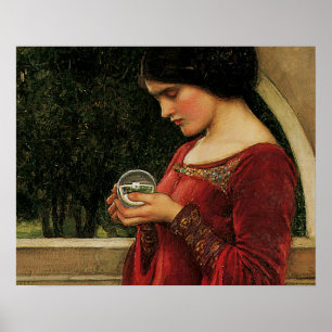 Affiches Femme à la boule de cristal, peinture de Waterhous