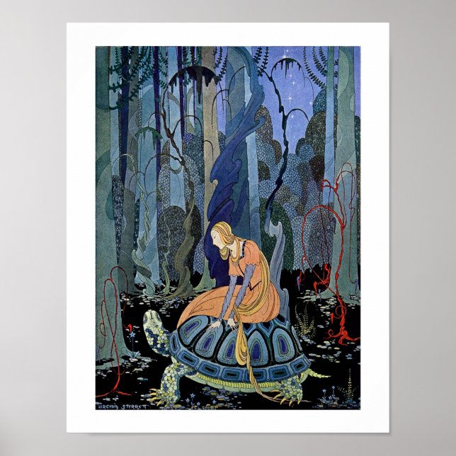 Affiches Femme assise sur une tortue (Devant)