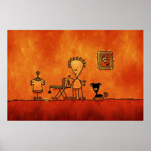 Affiches Femme au foyer étrangère