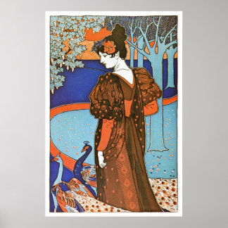 Affiches Femme aux paons - Louis Rhead