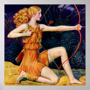 Affiches femme avec arc