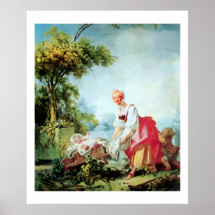 Affiches FEMME AVEC DEUX ENFANTS Toile de luxe