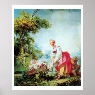 Affiches FEMME AVEC DEUX ENFANTS Toile de luxe