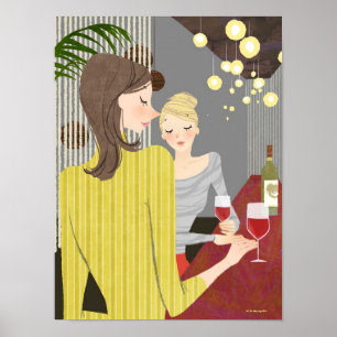 Affiches Femme avec du vin