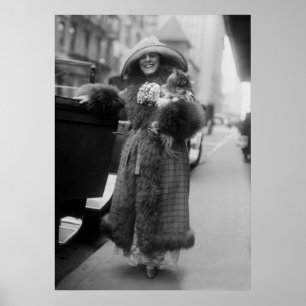 Affiches Femme avec Pekingese, les années 1900 tôt