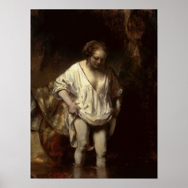 Affiches Femme Baigner dans un ruisseau, 1654 (Devant)