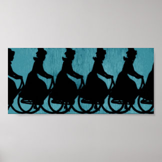 Affiches Femme Casquette vintage de l'Écarpe de Vélo